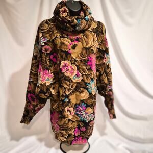VTG Byblos Italy Angora Wool Batwing Sweater Oversized Floral Whimsigoth 38/US 4